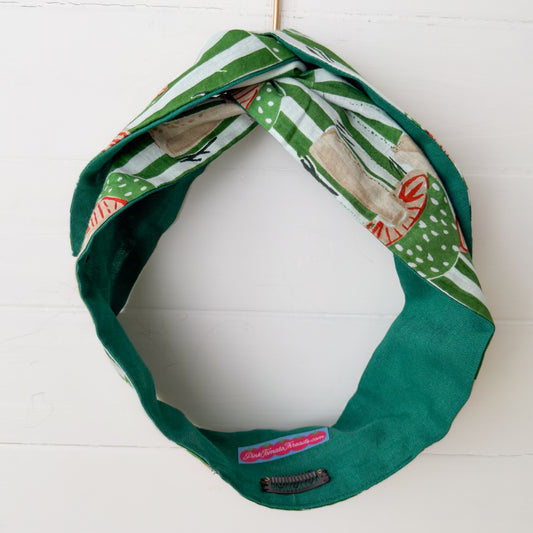 Green Mushrooms Petal Headwrap