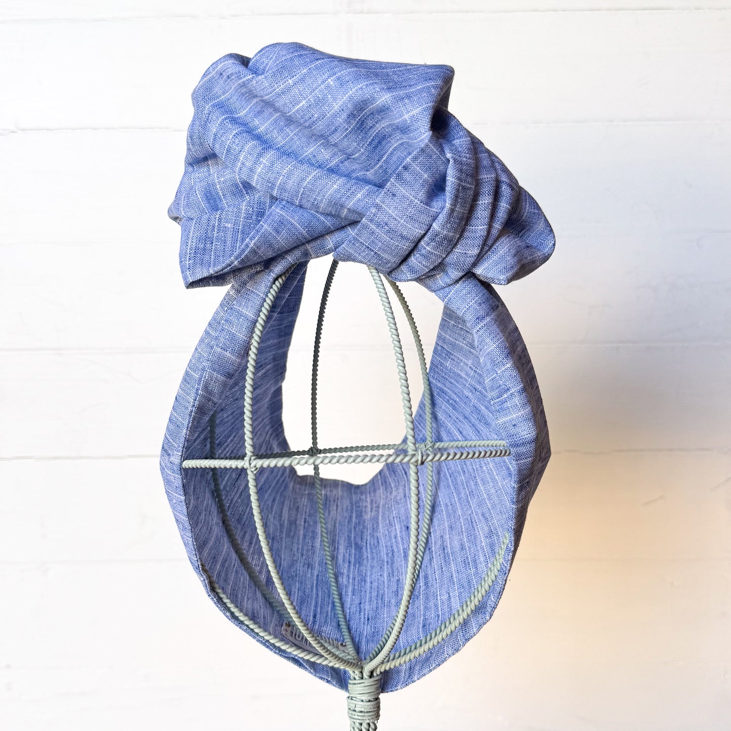Pinstripe Blue Linen OG Headwrap