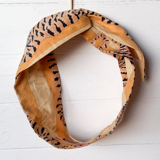 Gold Tiger Off-Center Petal Headwrap