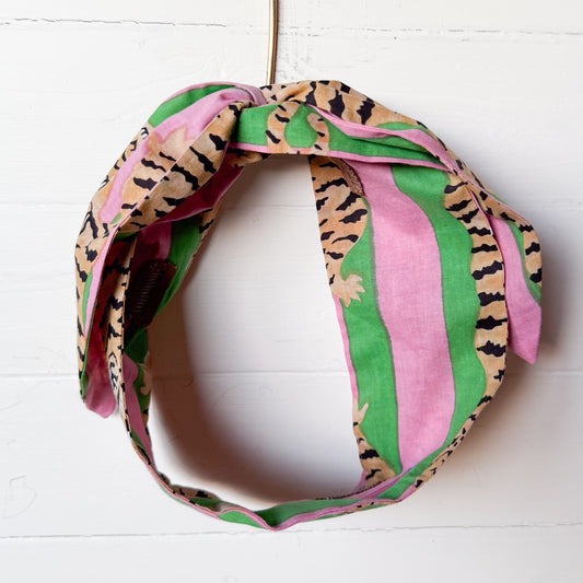 Pink Tiger Full Face Petal Headwrap