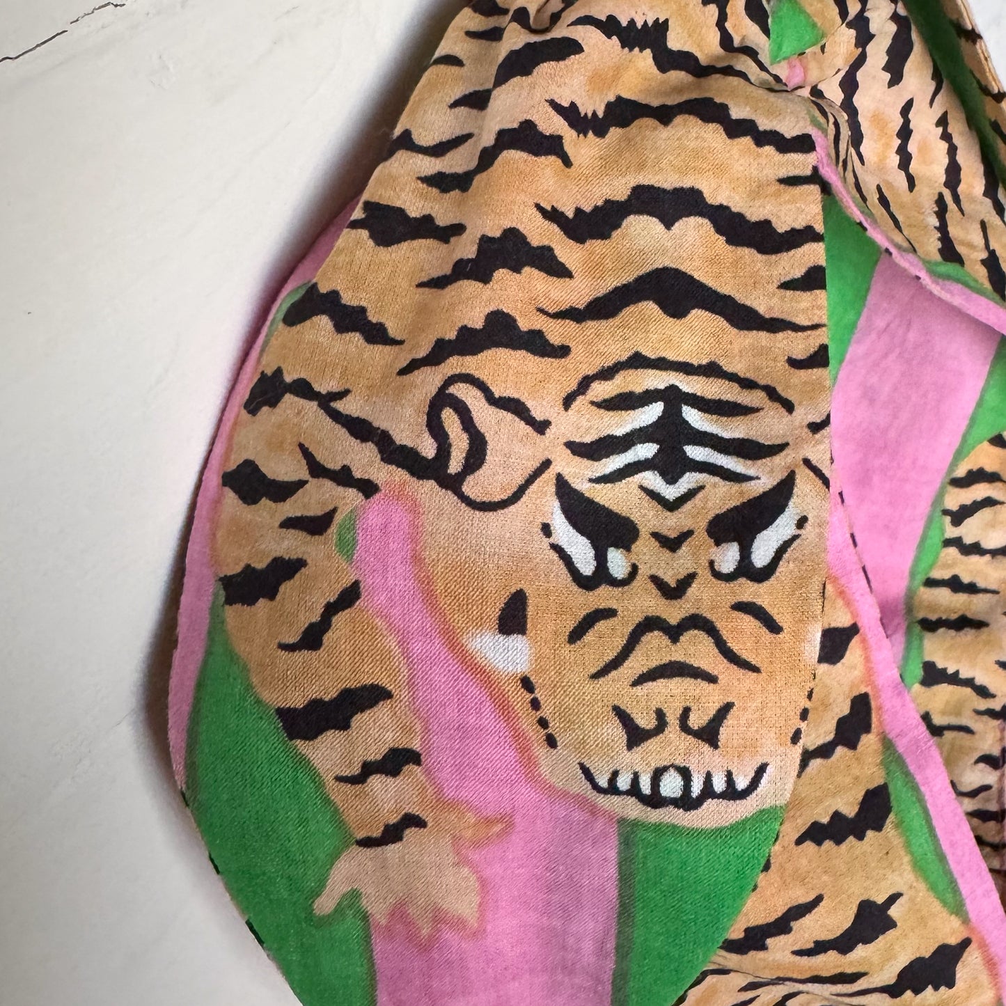 Pink Tiger Full Face Petal Headwrap