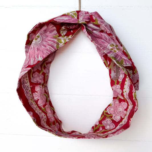 Pink Flowers Petal Headwrap