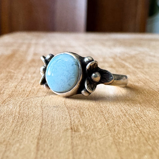 Blue Flowers Ring sz. 6.75+