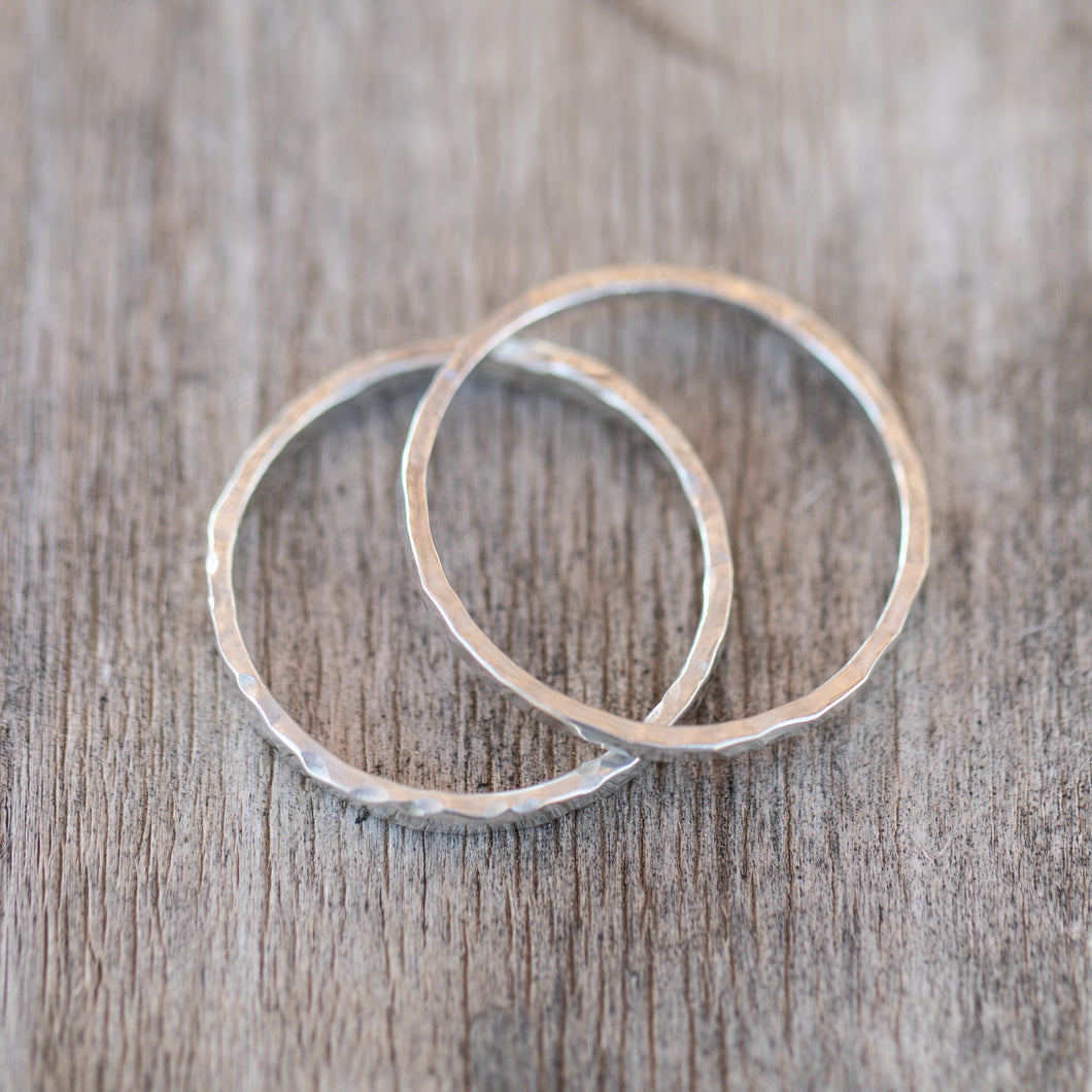 Hammered Stacker Ring Set
