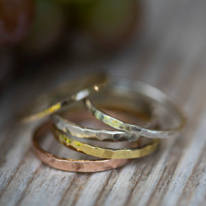 Hammered Sterling Silver Rings