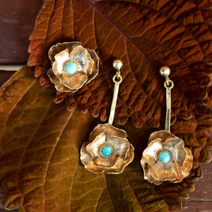 Turquoise Poppy Pin