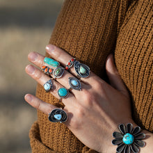 Load image into Gallery viewer, Sz. 7+ Turquoise Pearl Ring
