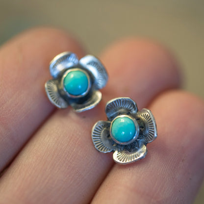 Turquoise Buttercup Ring and Studs Sets