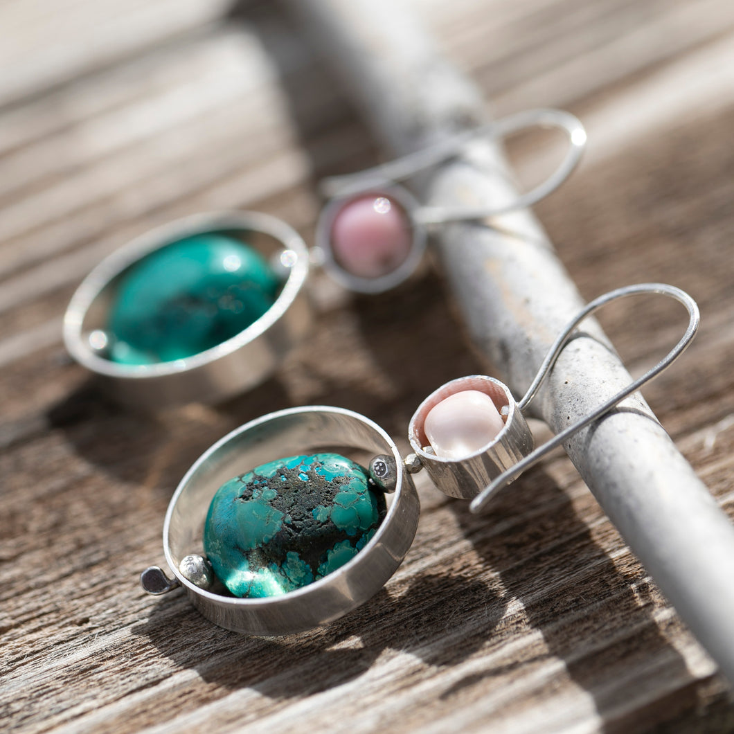 Turquoise Spinners Earrings