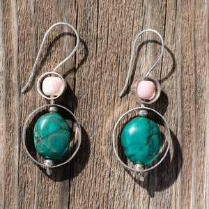 Turquoise Spinners Earrings
