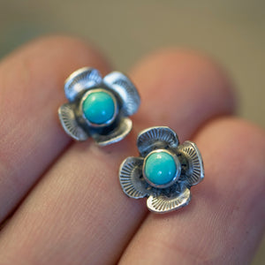 Turquoise Buttercups Studs